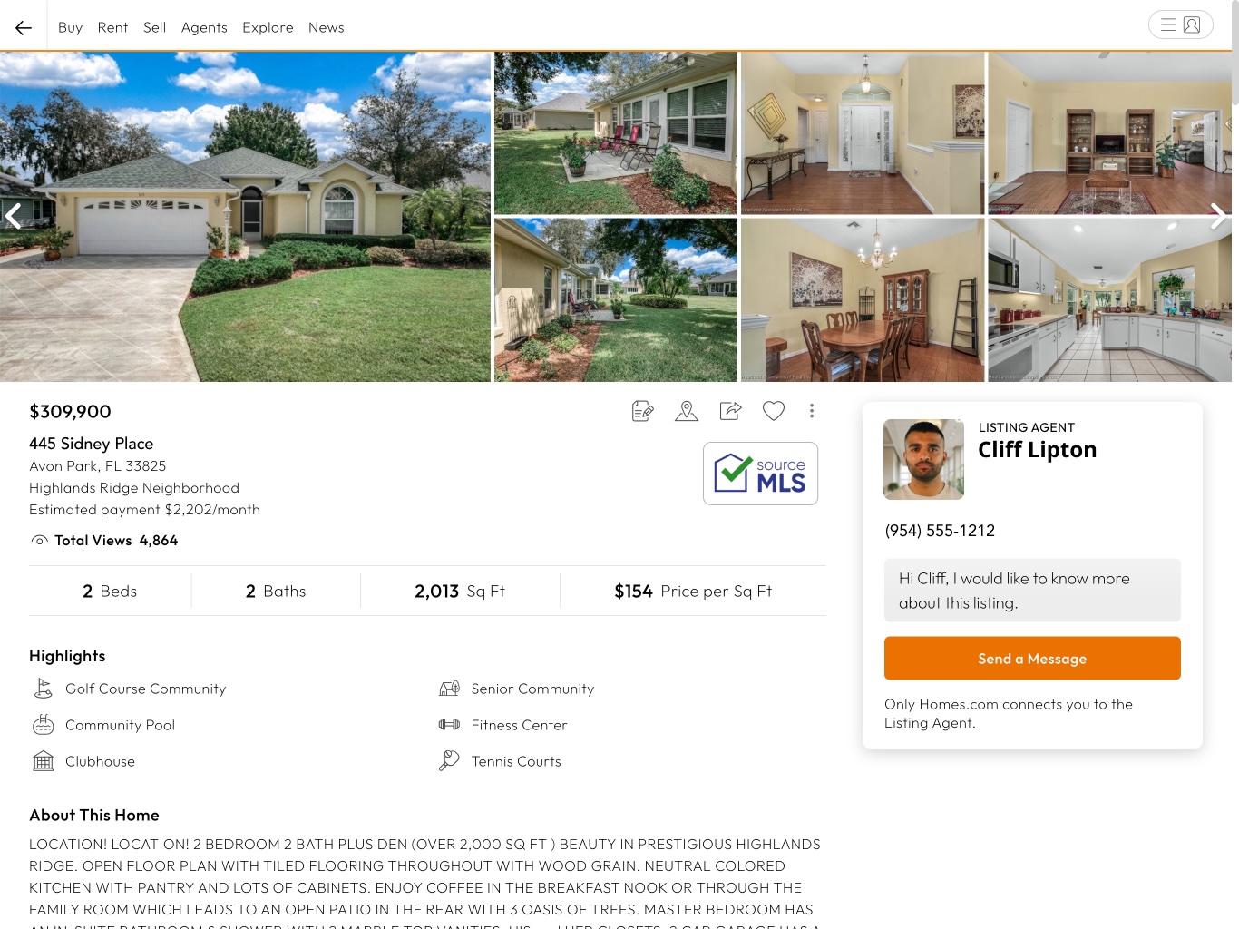 Sample listing showing the Source MLS badge